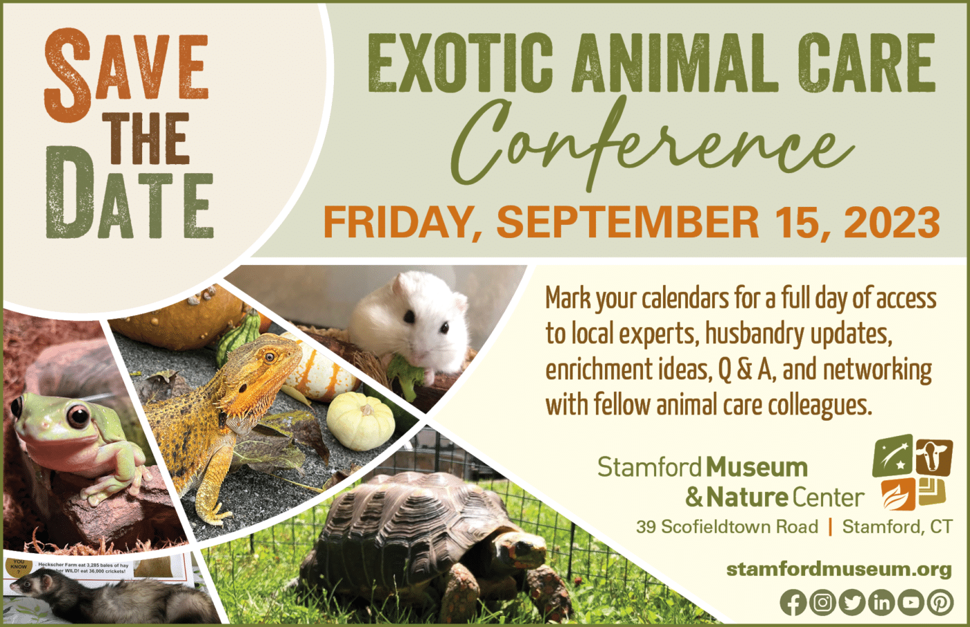 Save The Date Exotic Animal Care Conference 2023 Stamford Museum